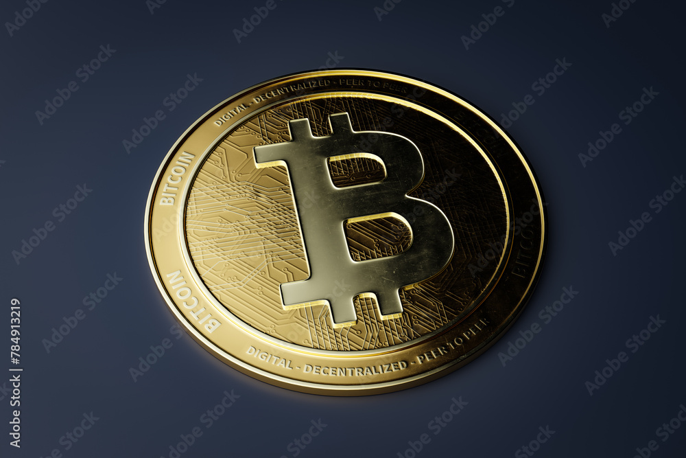 Poster crypto currency concept background. 3d rendering