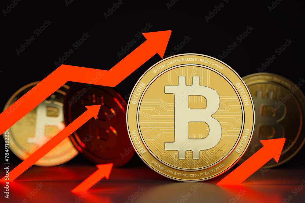 Poster crypto currency concept background. 3d rendering