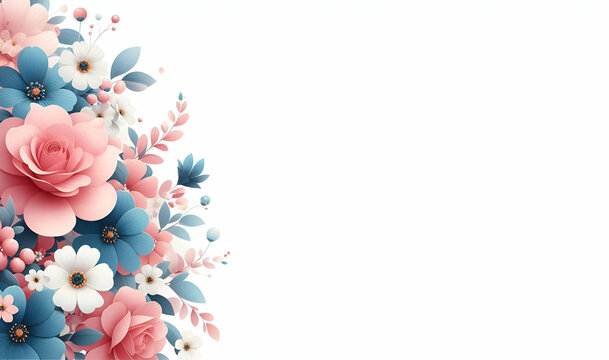 There is a picture of a floral background with pink flowers generative ai