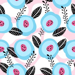 Fototapeta premium seamless pattern with flowers
