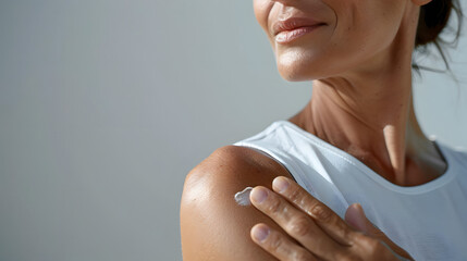 a close-up image of a mid-age woman's arm, showcasing sunscreen application (2)