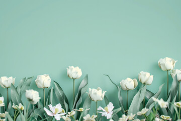 Vibrant Tulip Garden in Full Bloom - obrazy, fototapety, plakaty