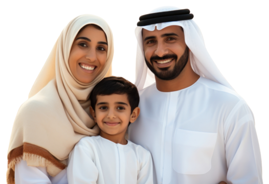 PNG  Happy Arabic family cheerful adult child