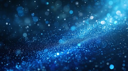 Blue and glow particle abstract bokeh background