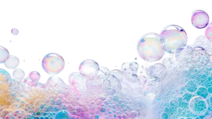 Foto op Canvas PNG Foamy bubbles backgrounds white background biotechnology © Rawpixel.com