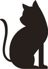 Silhouette of cat backside view