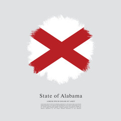 Obraz premium Flag of the state of Alabama. The United States of America