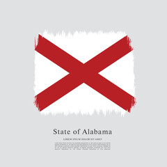 Obraz premium Flag of the state of Alabama. The United States of America