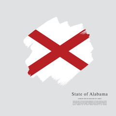 Obraz premium Flag of the state of Alabama. The United States of America