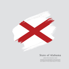 Obraz premium Flag of the state of Alabama. The United States of America