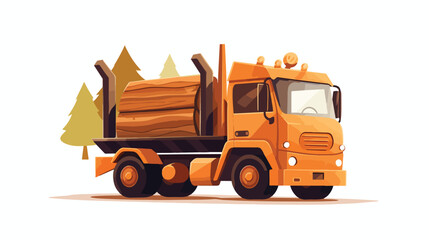 Wooden 2d flat cartoon vactor illustration isolated