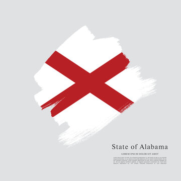 Flag of the state of Alabama. The United States of America