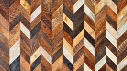 With its bold geometric design in shades of light and dark Teak the Chevron Parquet pattern adds a touch of contemporary flair that is both exotic and refined. .