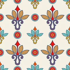 Fotobehang Abstract ethnic tribal pattern. Seamless pattern for fabric, carpet, wallpaper. © pichet