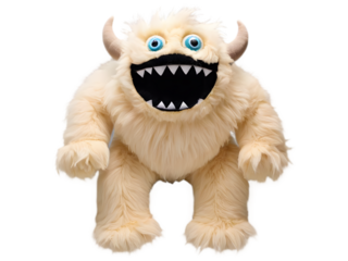 3d Funny cartoon illustration of cute monsters isolated on transparent background