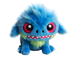 3d Funny cartoon illustration of cute monsters isolated on transparent background