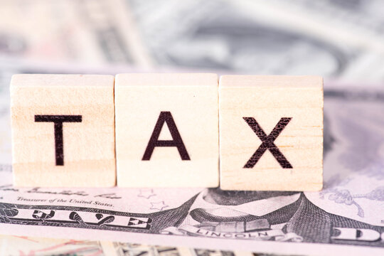 Dollar bills and taxes in America