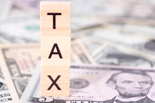 Dollar bills and taxes in America