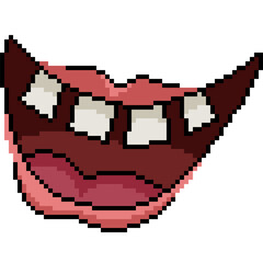 pixel art of ugly mouth laugh - 784926006