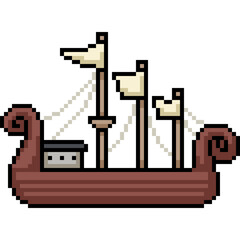pixel art of ancient ship sail - 784926010