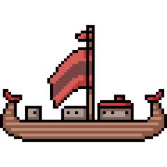 pixel art of ancient ship side - 784926015