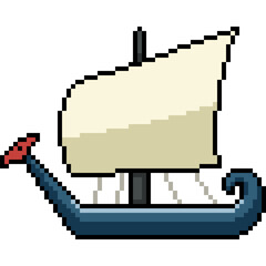 pixel art of ancient ship side - 784926023