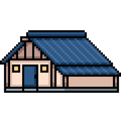 pixel art of small barn house - 784926030
