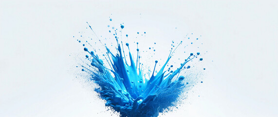 Explosive splash of bright blue paint wallpaper background