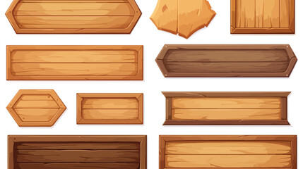 Wooden signboard for game ui design. Cartoon vector