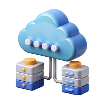 Technology 3D icon, cloud computing 3d icon