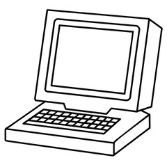 computer monitor isolated on white background