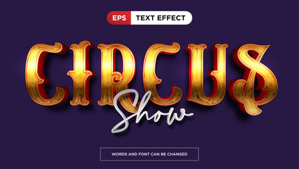 Golden circus text effect, editable luxury and rich text style