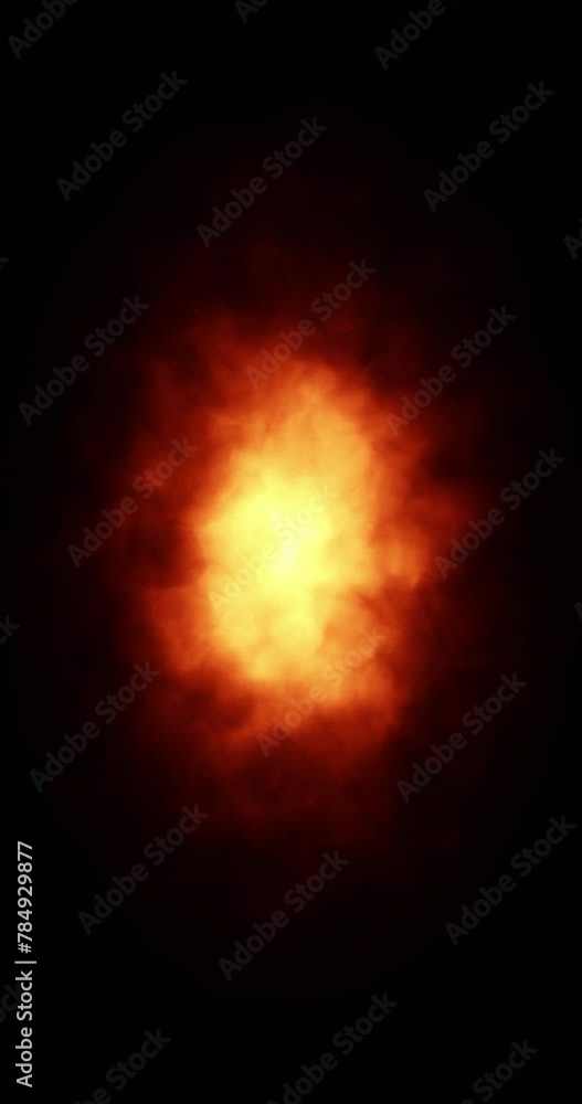 Poster abstract loop dark fire flames tunnel vertical animation background. copy space.
