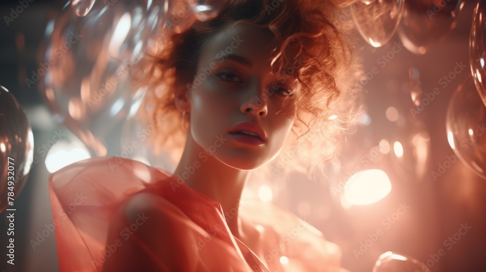 Poster Generative AI Layers of translucent overlays crafting an abstract and dynamic visual.