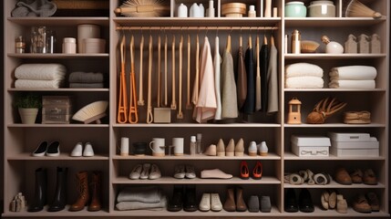 Generative AI Overhead Shot of Closet for Household Items