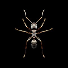 a Argentine Ant isolated on black Background,