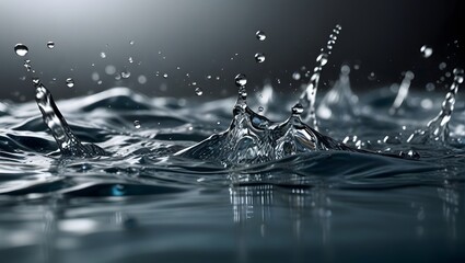 water drop splash, background of water, Generated AI