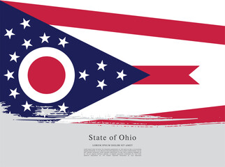 Flag of the state of Ohio. The United States of America