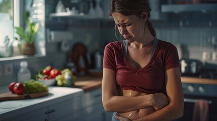 Dealing with bloating and excessive gas - obrazy, fototapety, plakaty