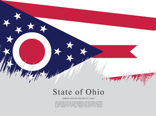 Flag of the state of Ohio. The United States of America