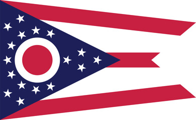 Flag of the state of Ohio. The United States of America