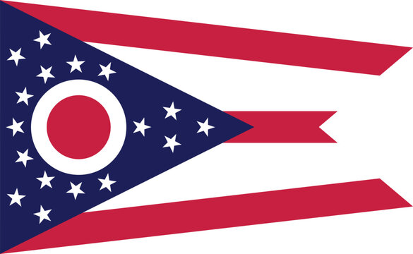 Flag of the state of Ohio. The United States of America