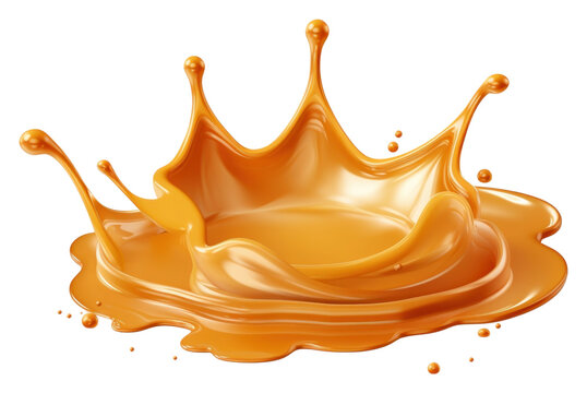 PNG  Splash of caramel crown simplicity splattered