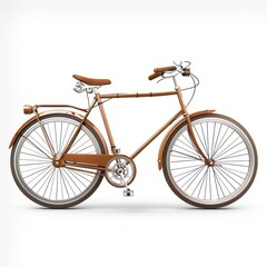 Fototapeta na wymiar 3D bicycle icon, realistic, vintage style, isolated on white background, clear lighting