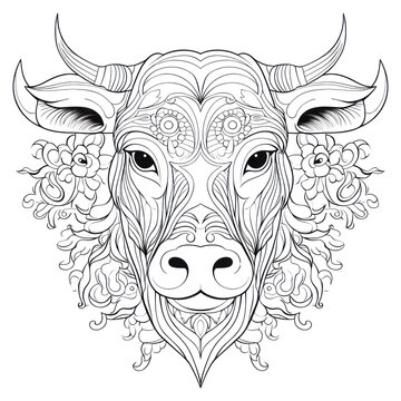 PNG Bull head sketch doodle drawing