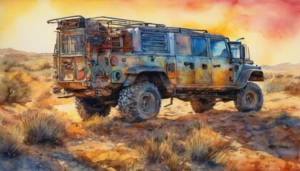 Watercolor Car