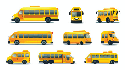 Yellow School Bus Viewed from Different Angles vector