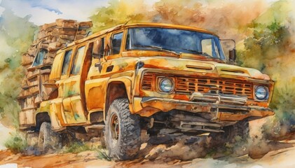 Watercolor Car