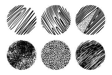 Set of Abstract Round, Hand drawn doodle shapes. vector illustration.