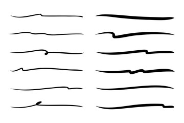 Vector set of hand drawn underline. - obrazy, fototapety, plakaty
